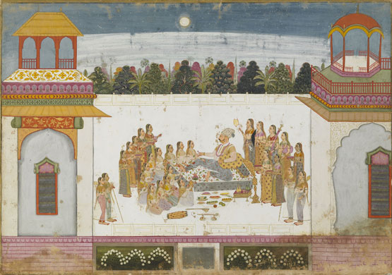 India at British Museum: Maharaja Bakhat Singh and Zenana Women Savour the Moonlight Evening