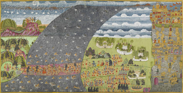 India at British Museum: Rama's Army Crosses the Ocean to Lanka, Jodhpur circa 1775