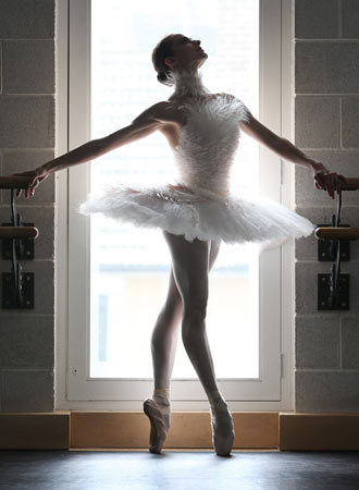 The Dying Swan costume designed by Karl Lagerfeld for the English National Ballet