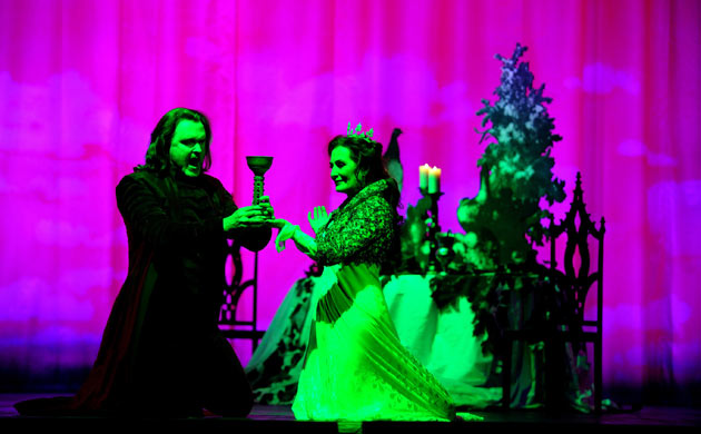 William Joyner as Andre and Janis Kelly as Madame in Prima Donna at Palace theatre in Manchester