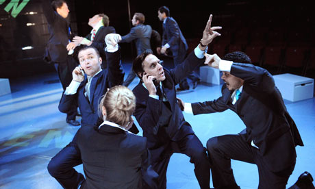 A scene from Enron at Minerva theatre, Chichester