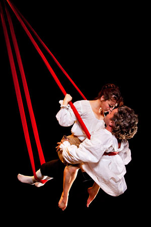 Roisin Gallagher as Barbara and Marcello Walton as Jerry in The Wicked Lady