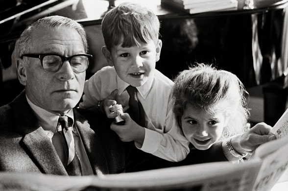 Public faces: Laurence Olivier with his children Richard and Tamsin