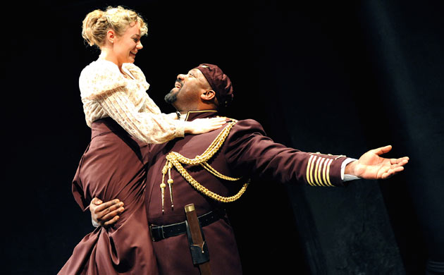 Jessica Harris (Desdemona) and Lenny Henry (Othello)  in Othello at Trafalgar Studios