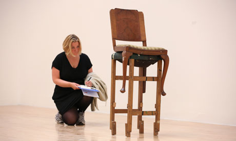 How will it sit? ... Angela de la Cruz's Upright (3 leg chair), from 2004.