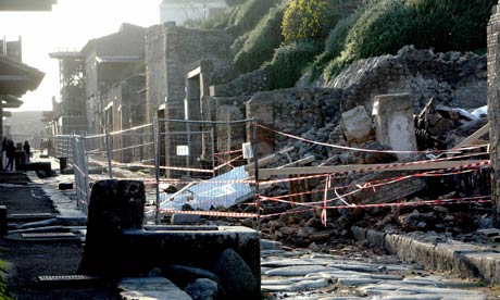 Down Pompeii ... the House of the Gladiators, which collapsed on 6 November