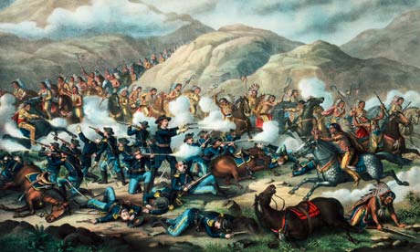 An 1889 lithograph of the 1876 Battle of the Little Big Horn, also known as Custer's Last Stand