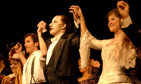 The curtain call after the 20th birthday performance of The Phantom of the Opera