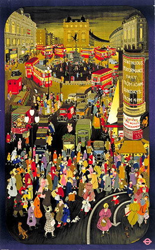 London nights: Out and about in winter London, by Molly Moss, 1950