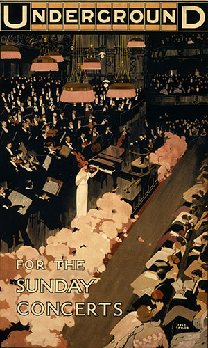 London nights: Underground - For the Sunday Concerts, by Fred Taylor, 1912