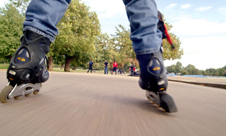 Roller-blader in London's Hyde Park