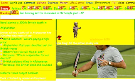 Guardian front in Comic Sans