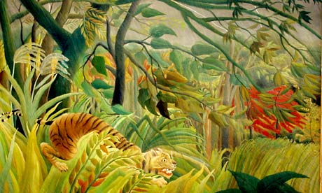 Henri Rousseau's Tiger in a Tropical Storm (Surprised!), 1891, at Tate Modern