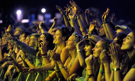 A largely female crowd watches Vampire Weekend at Latitude on Sunday. 