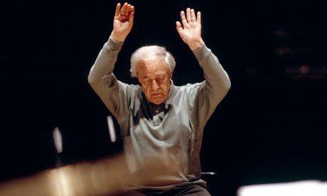 French classical music composer and conductor Pierre Boulez