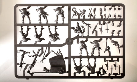Parts to play ... a plastic sprue of figurines from Games Workshop's Warhammer series.