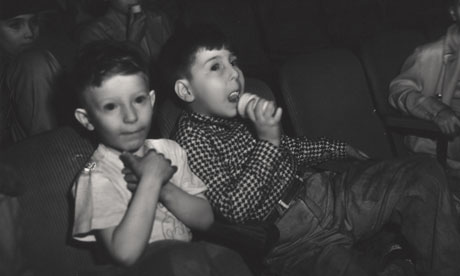 Cold comfort ... enjoying an ice cream in the auditorium, 1943.