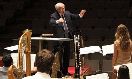 Pierre Boulez & Ensemble Intercontemporain rehearse at RFH, 2011