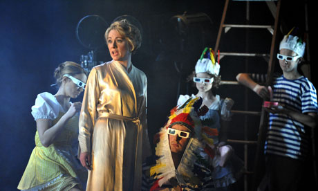 Emily Joyce (Titania) and the fairies in Headlong theatre's A Midsummer Night's Dream.