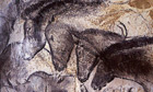 Charcoal horses' heads in the Ardèche's Chauvet cave