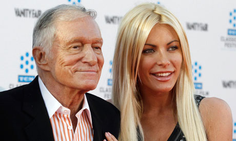 Crazy love ... Hugh Hefner and his then-fiancee, Crystal Harris, in April.