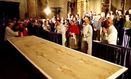 The Turin Shroud is prepared for display
