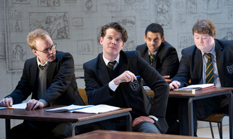Rob Delaney, Kyle Redmond-Jones, Tom Reed and Christopher Keegan in The History Boys