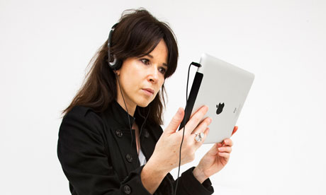 Merritt at iPad show Alma Mater