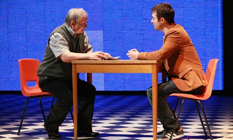 Brian Pettifer and Joe McFadden rehearse Andrew O'Hagan's The Missing.