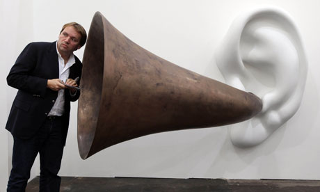 A visitor at the Frieze art fair