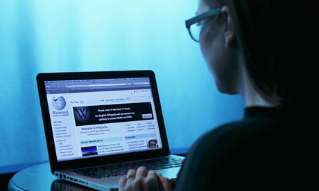 Web of deceit … a factoid fan visits the Wikipedia homepage.