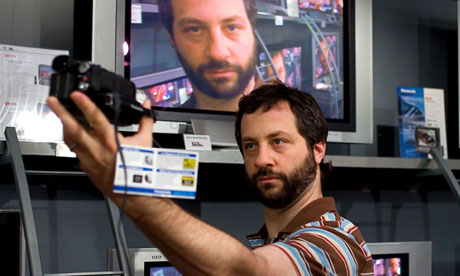 Staging an entrance … Judd Apatow on the set of The 40-Year-Old Virgin in 2005.