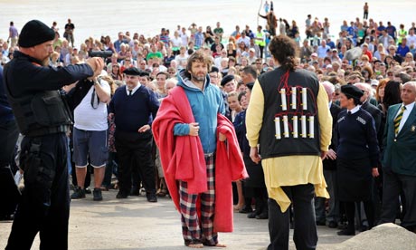 Michael Sheen performs in The Passion in Port Talbot