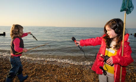 Esme Petridis collects sounds on the beach