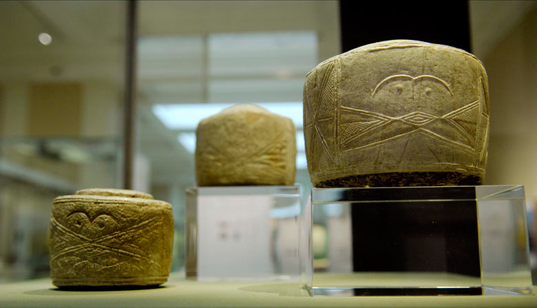 The Folkton Drums, about 4,500 years old, found in East Yorkshire