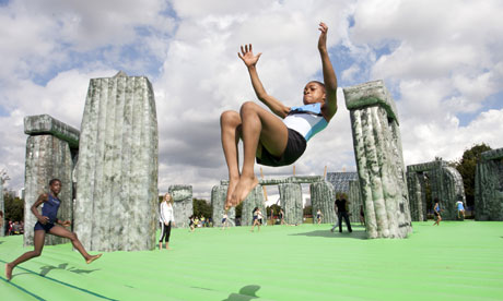 Jeremy Deller's Sacrilege, Inflatable Stonehenge, Greenwich Peninsula, London, Britain - 21 Jul 2012