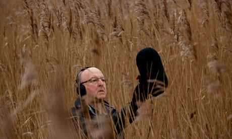 Chris Watson in Benjamin Britten's outdoor 'studio' near Aldeburgh, Suffolk.
