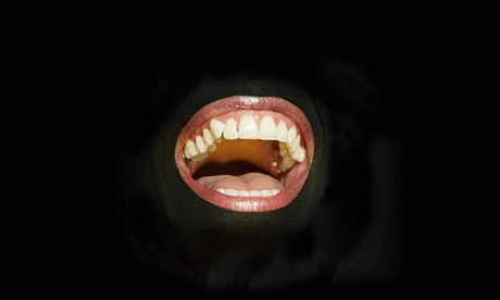 Lisa Dwan in Samuel Beckett's Not I.