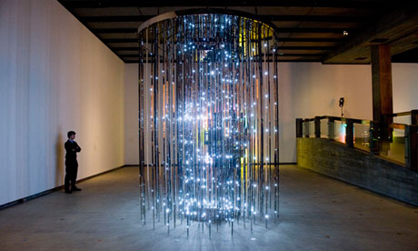 Cylinder (2011) by Leo Villareal, at Light Show, Hayward Gallery, London. Photograph: Ray Tang/Rex Features