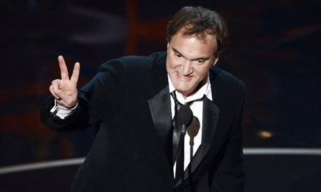 Quentin Tarantino accepts the best writing - original screenplay Oscar for Django Unchained