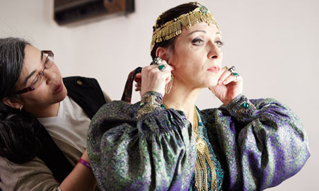 Opera dresser - Suzi Gomez-Pizzo, left, assists Natalie Dessay