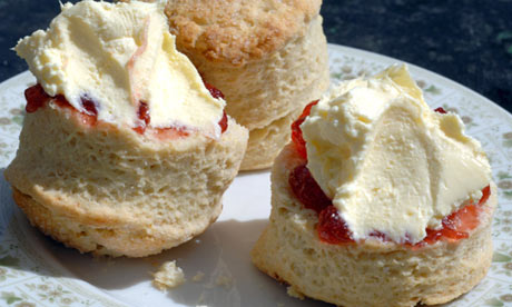 Scones with jam and cream