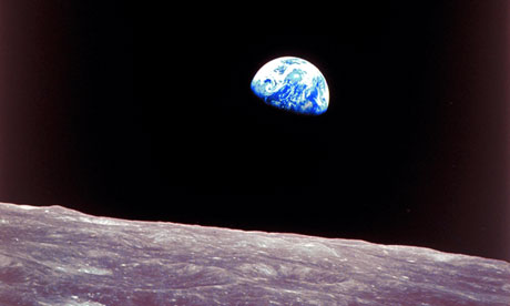 Apollo 8 view of earthrise over the moon