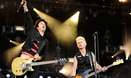 Green Day's Billie Joe Armstrong and Mike Dirnt at the Emirates, London