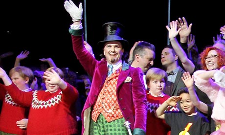 Douglas Hodge and cast of Charlie and the Chocolate Factory