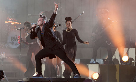 Robbie Williams performs his 
