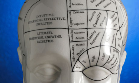 Close up of Phrenology head diagram