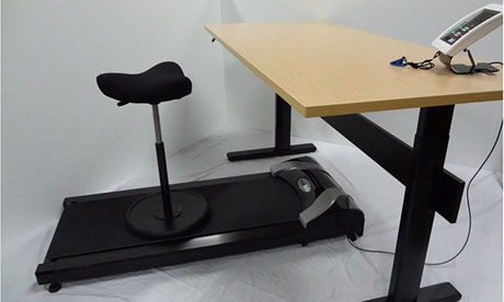 A treadmill desk