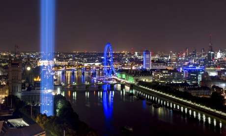 Ryoji Ikeda’s spectra shoots up into the London sky