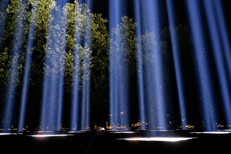 Ryoji Ikeda's Spectra is tested in Victoria Tower Gardens, London